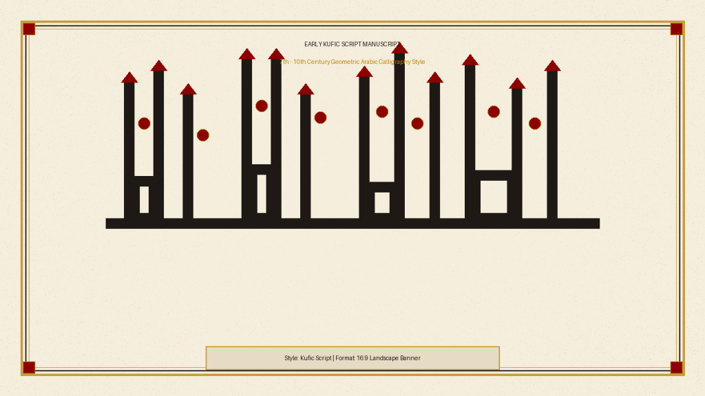 Arabic Calligraphy Styles Jawi, Khat, Nastaliq & Kufi Guide 2026 2 Early Kufic Arabic calligraphy on a geometric manuscript