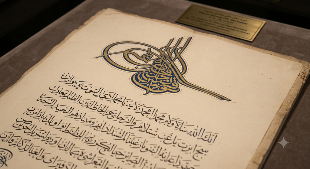 Ancient Arabic calligraphy manuscript on aged parchment